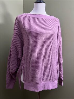 NWT Out From Under Lavender Waffle-Knit Sweater
